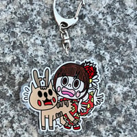 "鹿と着物"   keychain/size:big