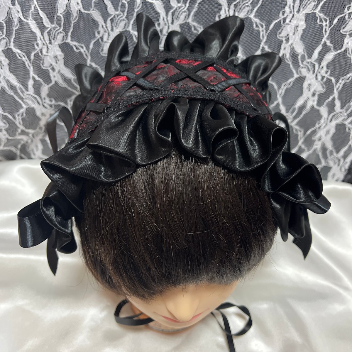ヘッドドレス ゴスロリ ロリータ バラ 赤 | ほおずき