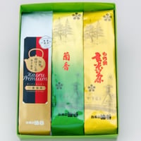 袋入３本詰　煎茶・加賀棒ほうじ茶・玄米茶詰合