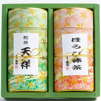 茶筒２本詰　煎茶・加賀棒ほうじ茶詰合