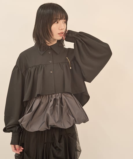 クロップド　ギャザーBL  / LL25BL02 BLACK
