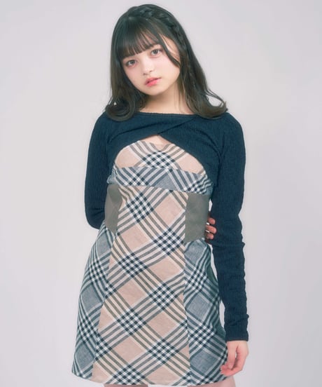 追加受注商品 チェック切り替えワンピース(単体)  / LL25OP02