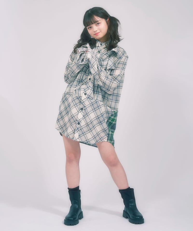 チェックコンビフリルワンピース38 ギンガムチェックフリルワンピース – PRISTINE