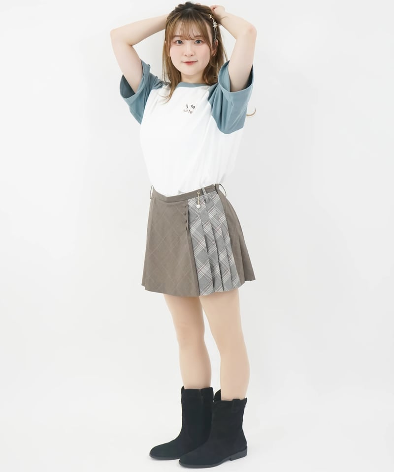チェック切り替えミニスカート / LL25MSK01 | lattelatte