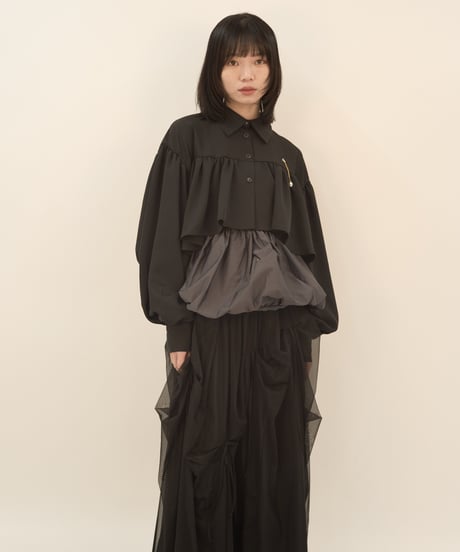 クロップド　ギャザーBL  / LL25BL02 BLACK