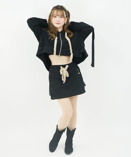 フリルスウェットスカート / LL25MSK02 BLACK