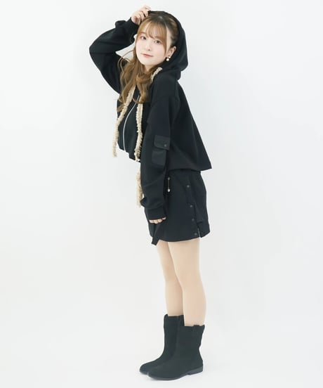 フリルスウェットスカート / LL25MSK02 BLACK