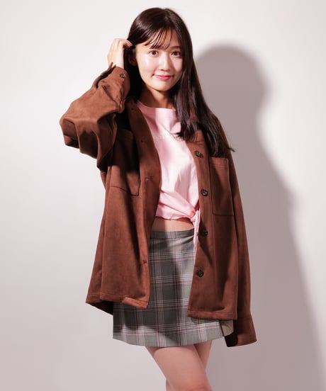 フェイク スウェード シャツJK / LL25FSSH01  BROWN