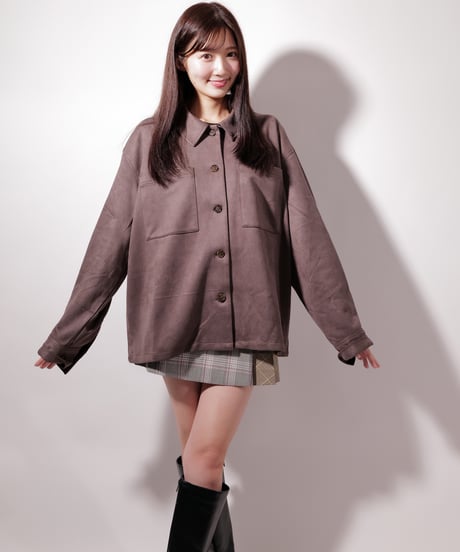 フェイク スウェード シャツJK / LL25FSSH01 C GRAY