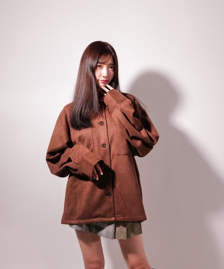 フェイク スウェード シャツJK / LL25FSSH01  BROWN