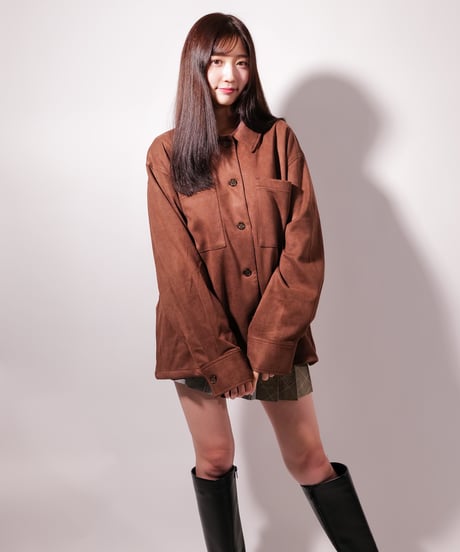 フェイク スウェード シャツJK / LL25FSSH01  BROWN