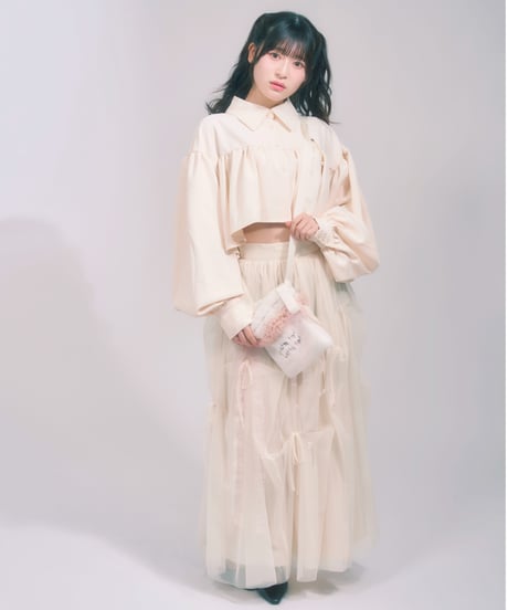 クロップド　ギャザーBL  / LL25BL02 BLACK