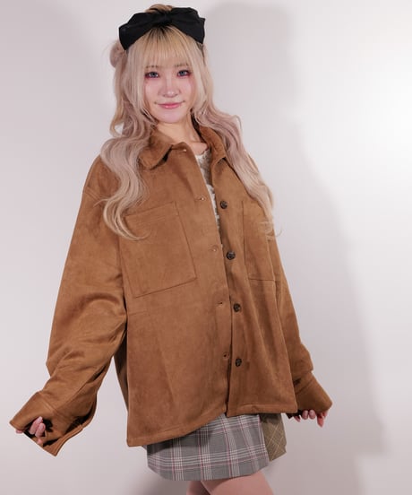 フェイク スウェード シャツJK / LL25FSSH01  CAMEL