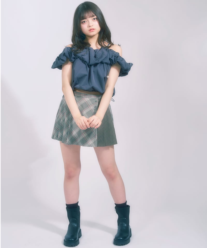 チェック切り替えミニスカート / LL25MSK01 | lattelatte