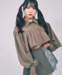 クロップド　ギャザーBL  / LL25BL02 GREIGE