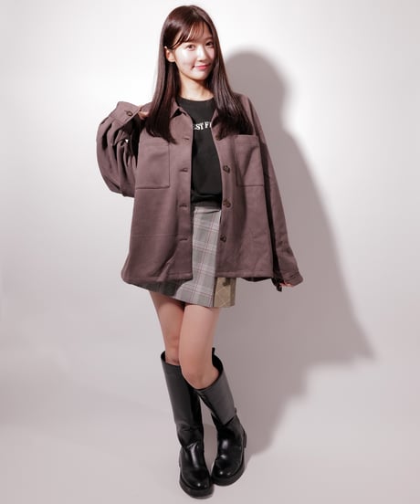 フェイク スウェード シャツJK / LL25FSSH01 C GRAY