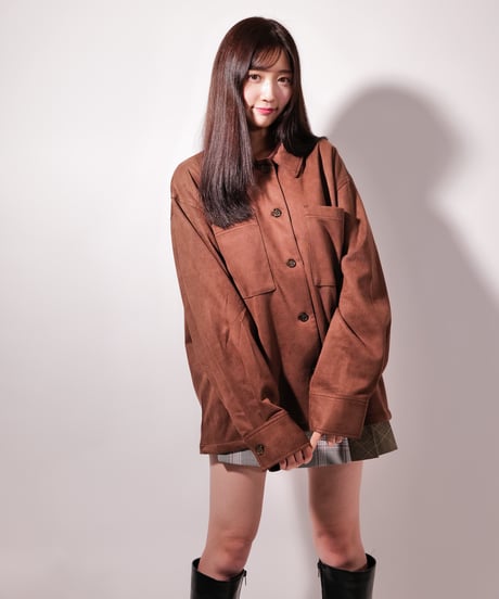 フェイク スウェード シャツJK / LL25FSSH01  BROWN