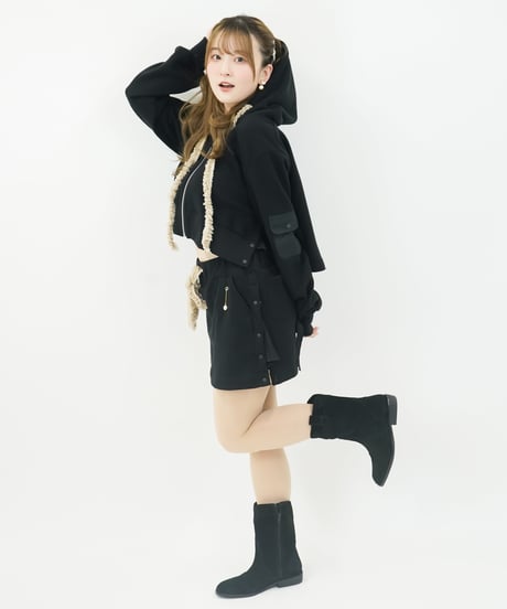 フリルスウェットスカート / LL25MSK02 BLACK