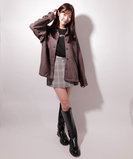 フェイク スウェード シャツJK / LL25FSSH01 C GRAY