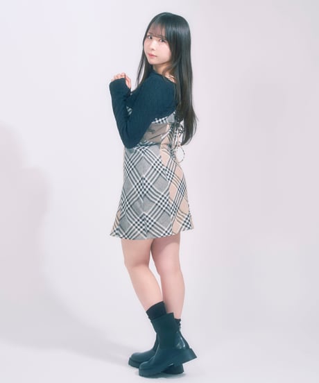 追加受注商品 チェック切り替えワンピース(単体)  / LL25OP02