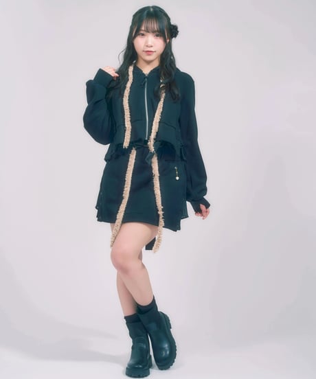 フリルスウェットスカート / LL25MSK02 BLACK
