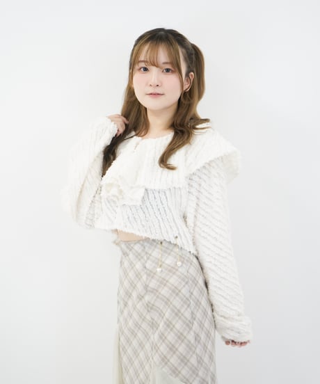 ラッフルカラー　クロップドBL / LL25BL01 IVORY