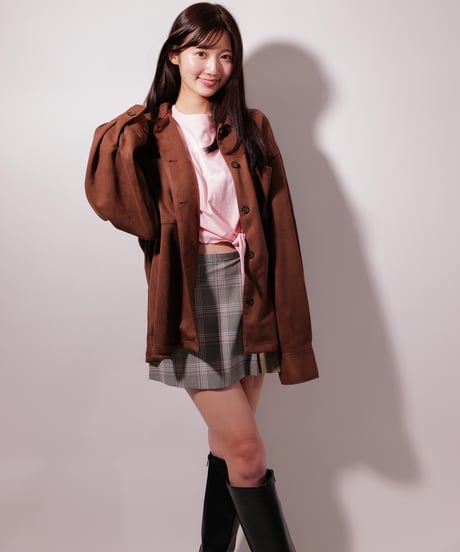 フェイク スウェード シャツJK / LL25FSSH01  BROWN
