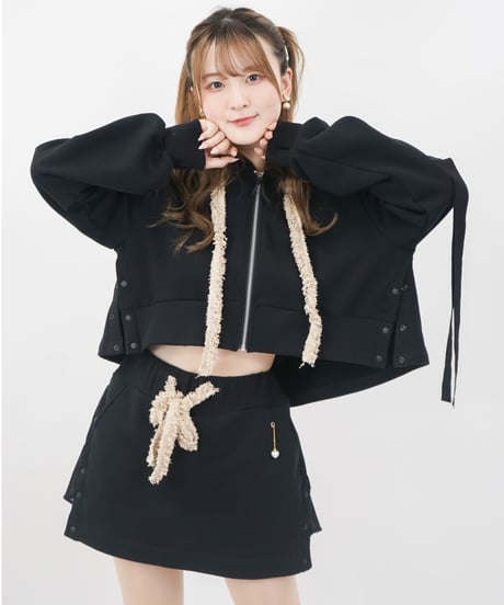 フリルスウェットスカート / LL25MSK02 BLACK