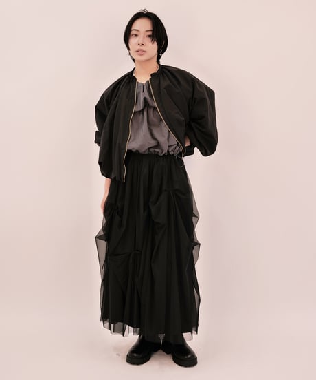 追加販売 : ギャザーバルーンブルゾン / BLACK　LL25BBL01