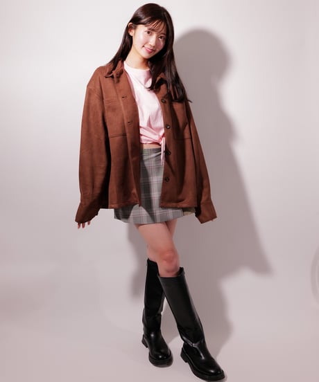 フェイク スウェード シャツJK / LL25FSSH01  BROWN