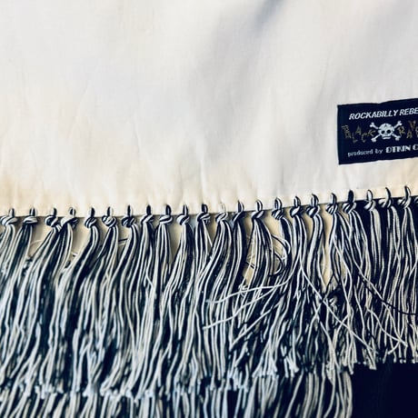 WHITE SILK SCARF オリジナルシルクストール no.3