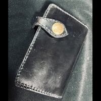ミドルトラッカーウォレット　ACEコイン　ブラック×レッド
