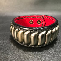 Leather Stud Wristband / S bevel stud
