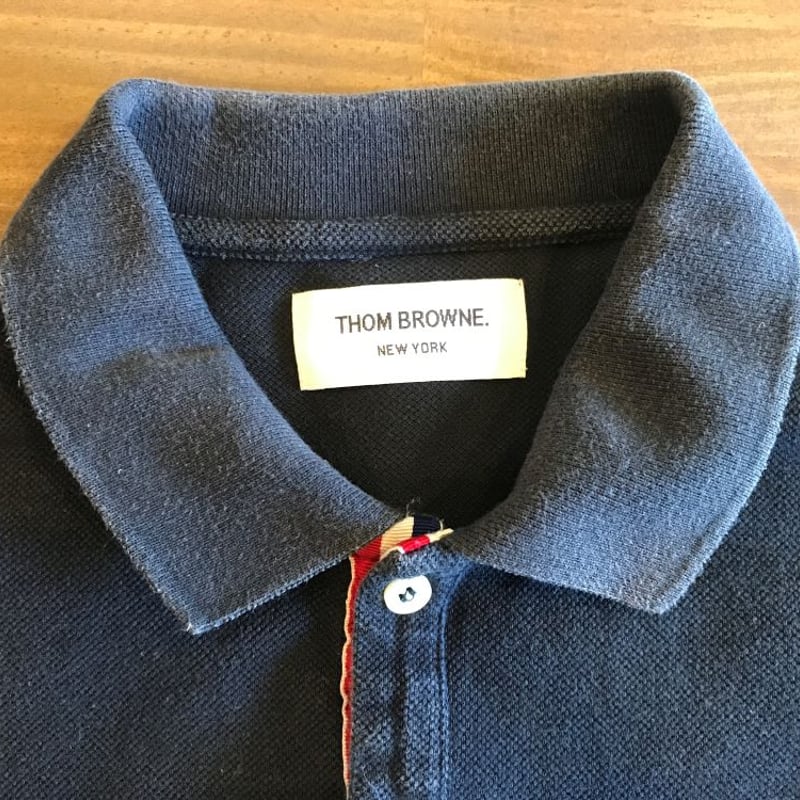 THOM BROWNE 長袖ポロシャツ 紺色 サイズ2(M) | 博多家トキオッ堂