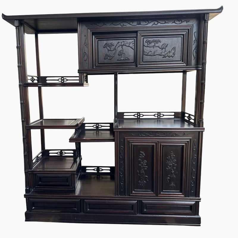 （Sです。　）アンティーク飾り棚　収納　引出し　引き戸　和モダン アンティーク飾り棚 収納 引出し 引き戸 和モダン