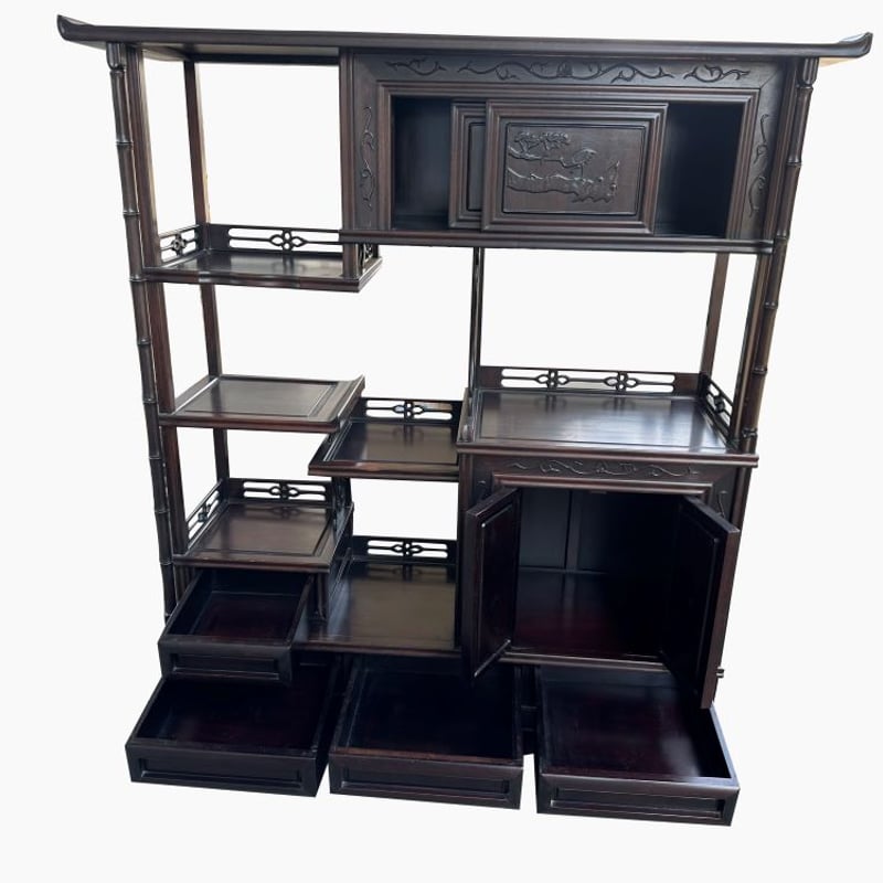 （Sです。　）アンティーク飾り棚　収納　引出し　引き戸　和モダン Sです。 ）アンティーク飾り棚 収納 引出し 引き戸 和モダン S