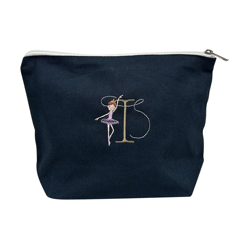 Shinzi Katoh Design シンジカトウ】 バレエ イニシャル刺繍 ポーチ 《I