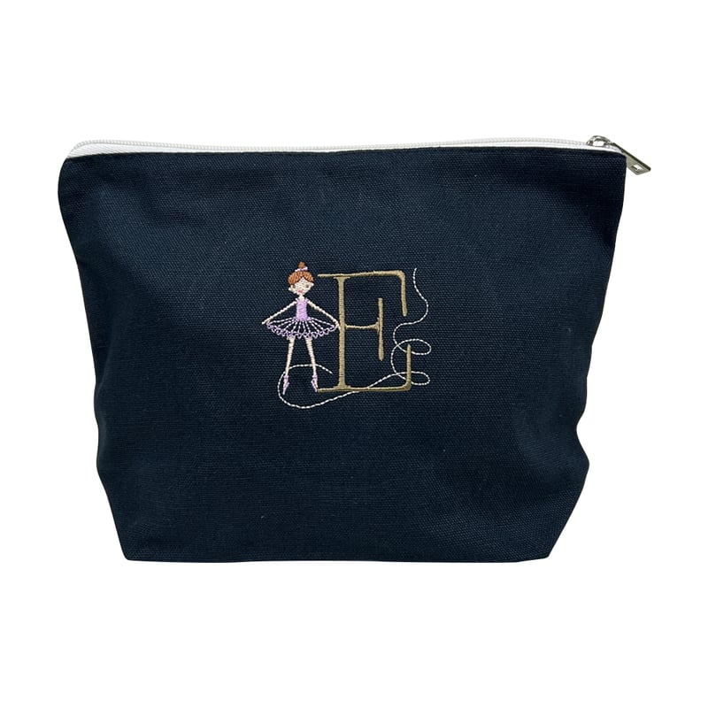 Shinzi Katoh Design シンジカトウ】 バレエ イニシャル刺繍 ポーチ 《E