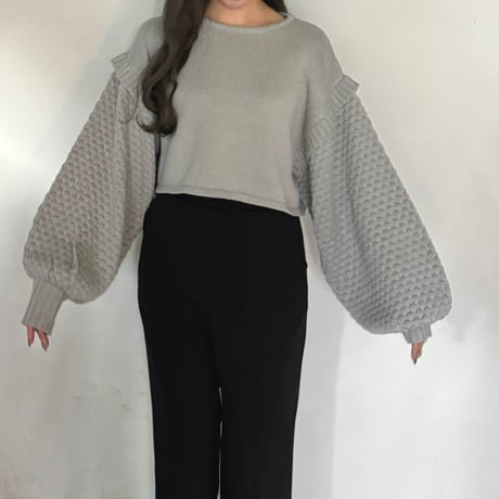 ポップコーン編みショートニット
