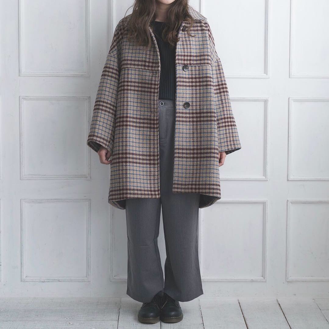 チェック コート アウター レトロ ルーズ fit=scale-down,w=1200
