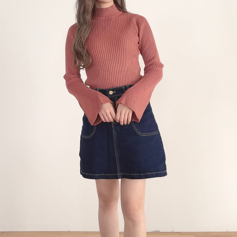 フレアスリーブリブニット | PIYORIY