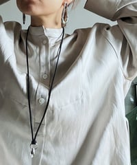 BULB / LeatherNecklace Silver