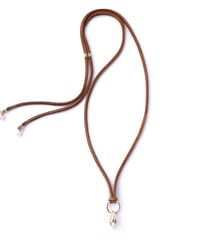 BULB / Leather Necklace Gold