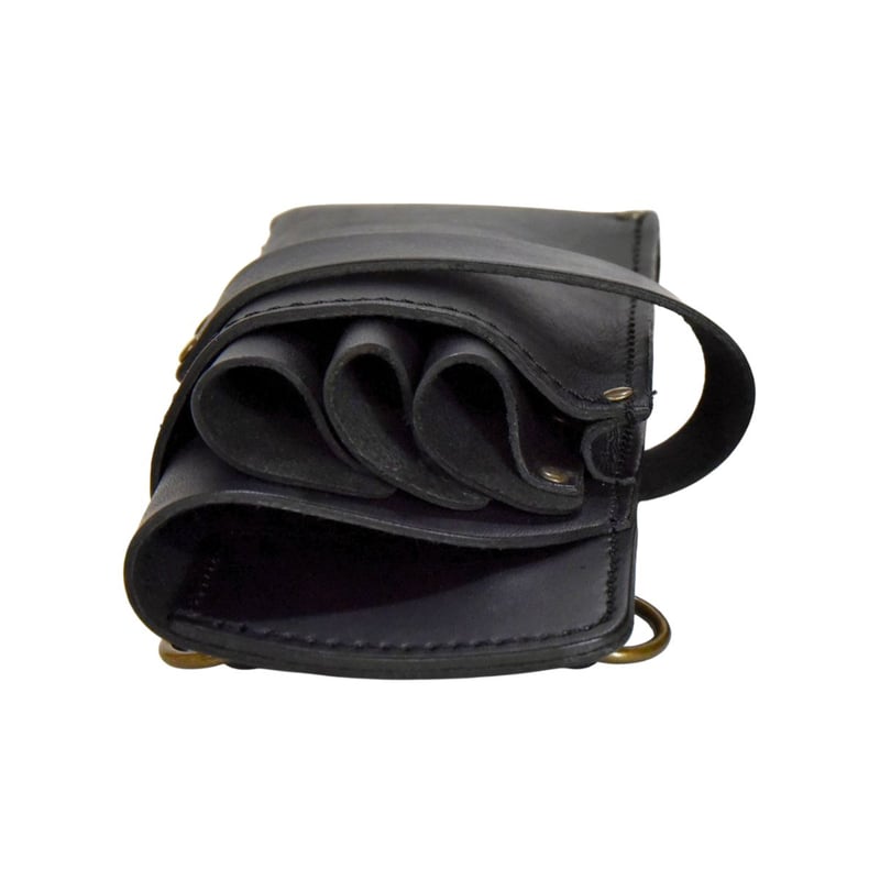 PSCシザーケース｜3丁挿し｜エンボス・クロコ｜限定ブラック｜PS-403-3