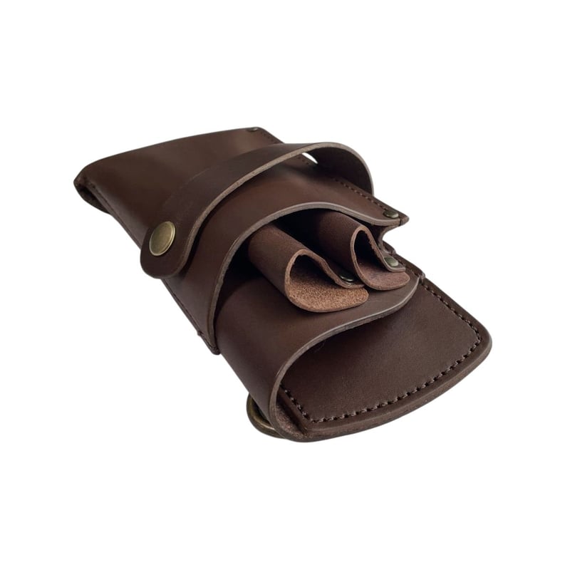 PSCシザーケース｜2丁挿し｜エンボス・クロコ｜限定ブラック｜PS-403-2