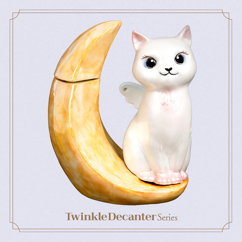 Twinkle Cats Decanter - moon | Twinkle Decanter