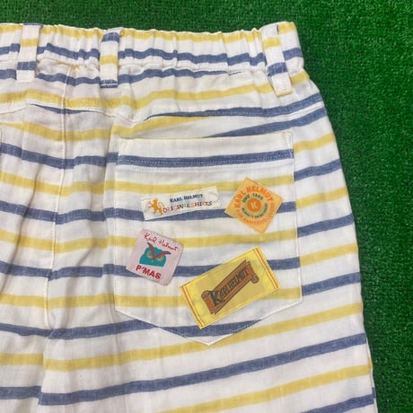 【P’MAS×Karl Helmut】先染めボーダードットダブルガーゼハーフパンツ