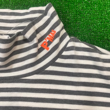 日本製タートルネック　supported by azabu tailor (グレー×ホワイト)