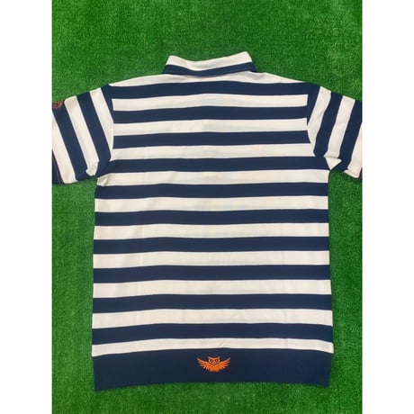 《P'MAS×Karl Helmut》リブ付きボーダー柄ポロシャツ