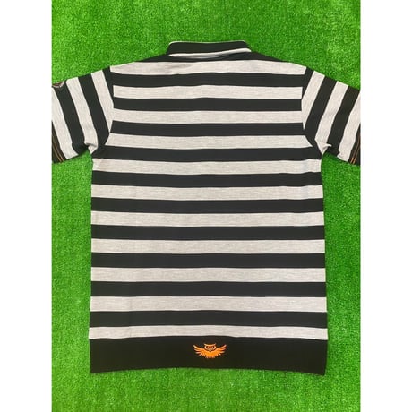 《P'MAS×Karl Helmut》リブ付きボーダー柄ポロシャツ